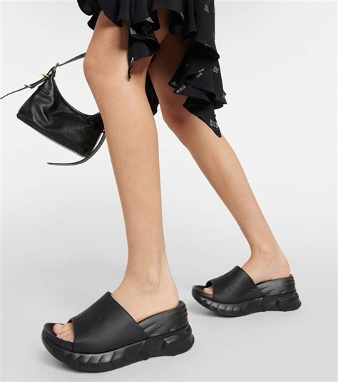 givenchy chain leather loafer slides|givenchy marshmallow sandals.